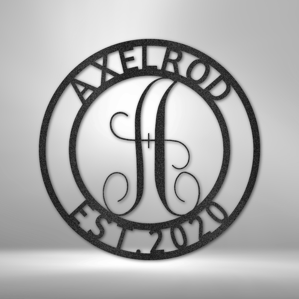 Custom Family Name Metal Sign, Personalized Family Name Monogram, Meaningful Gift, Indoor Outdoor Wall Hanging, Housewarming Decor. - Family Gear Collections