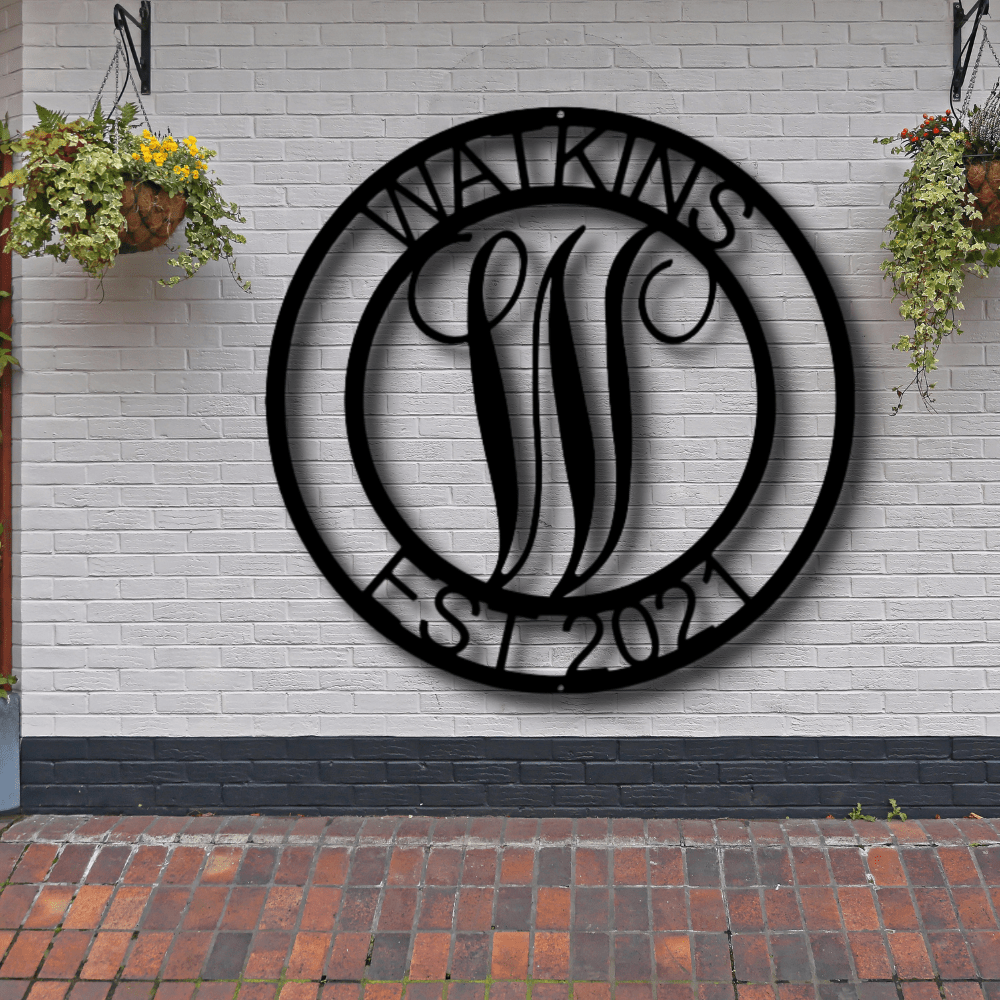 Custom Family Name Metal Sign, Personalized Family Name Monogram, Meaningful Gift, Indoor Outdoor Wall Hanging, Housewarming Decor. - Family Gear Collections