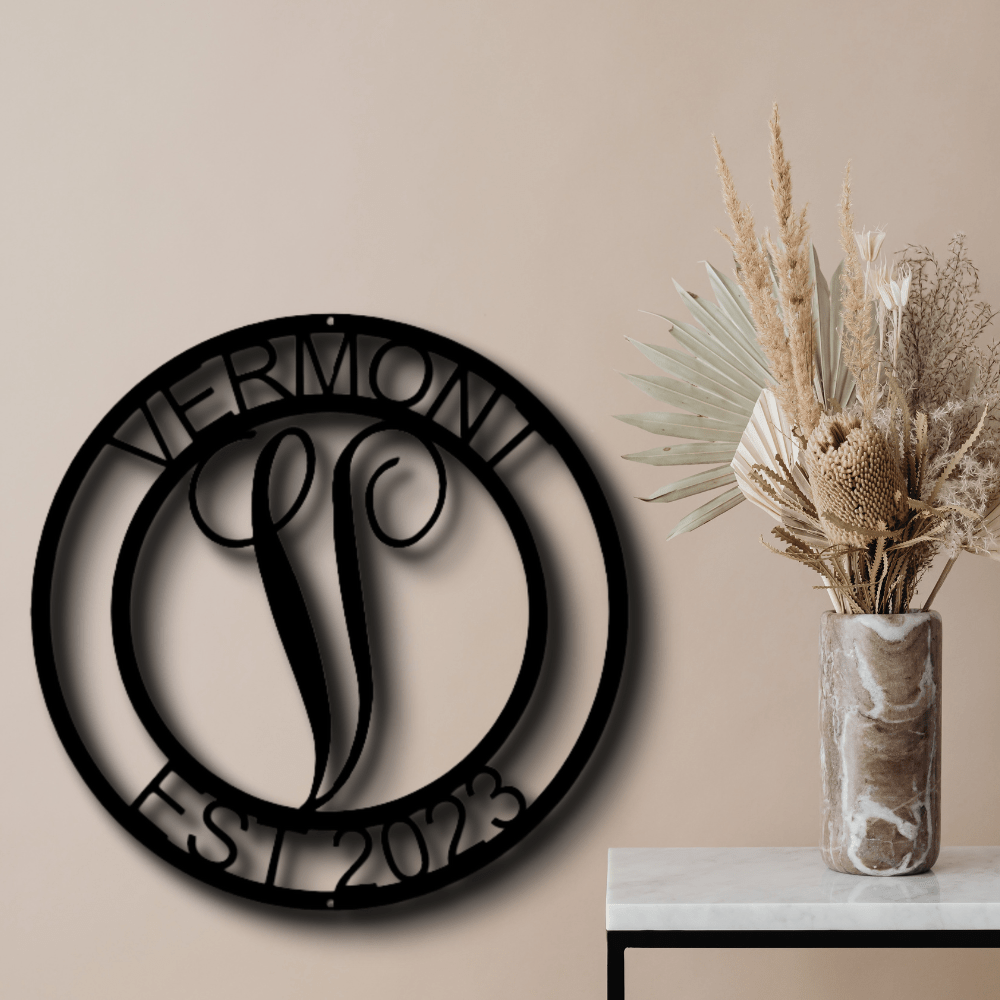 Custom Family Name Metal Sign, Personalized Family Name Monogram, Meaningful Gift, Indoor Outdoor Wall Hanging, Housewarming Decor. - Family Gear Collections