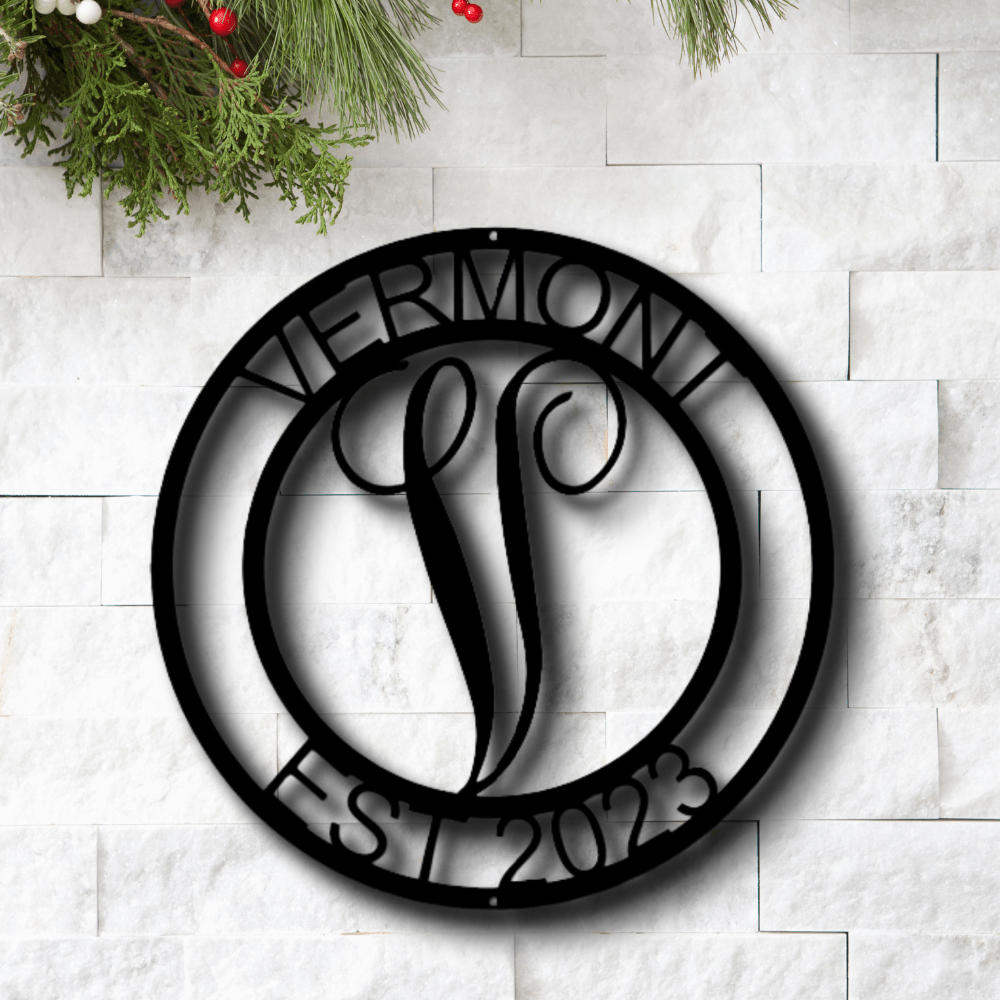 Custom Family Name Metal Sign, Personalized Family Name Monogram, Meaningful Gift, Indoor Outdoor Wall Hanging, Housewarming Decor. - Family Gear Collections