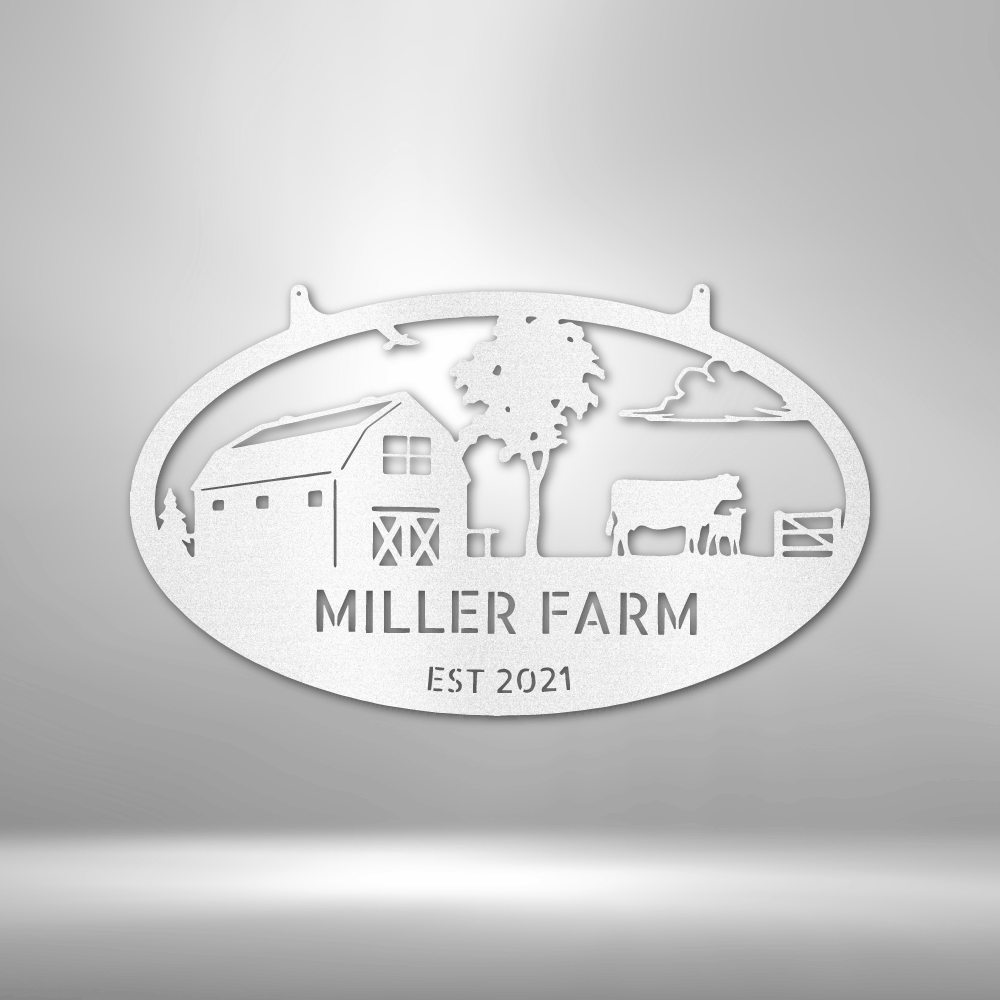 Custom Farmstead Metal Sign, Personal Farmstead Monogram, Meaningful Gift, Farmhouse Wall Hanging, Christmas Gift For A Farmer. - Family Gear Collections