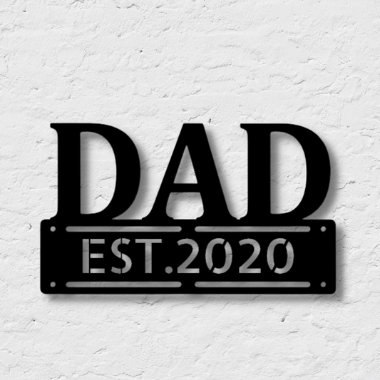 Custom Father's Day Metal Art Sign, Personalized New Dad Wall Hanging, Birthday Gift For Amazing Son-In-Love, X-mas Gift From Mom-In-Love. - Family Gear Collections