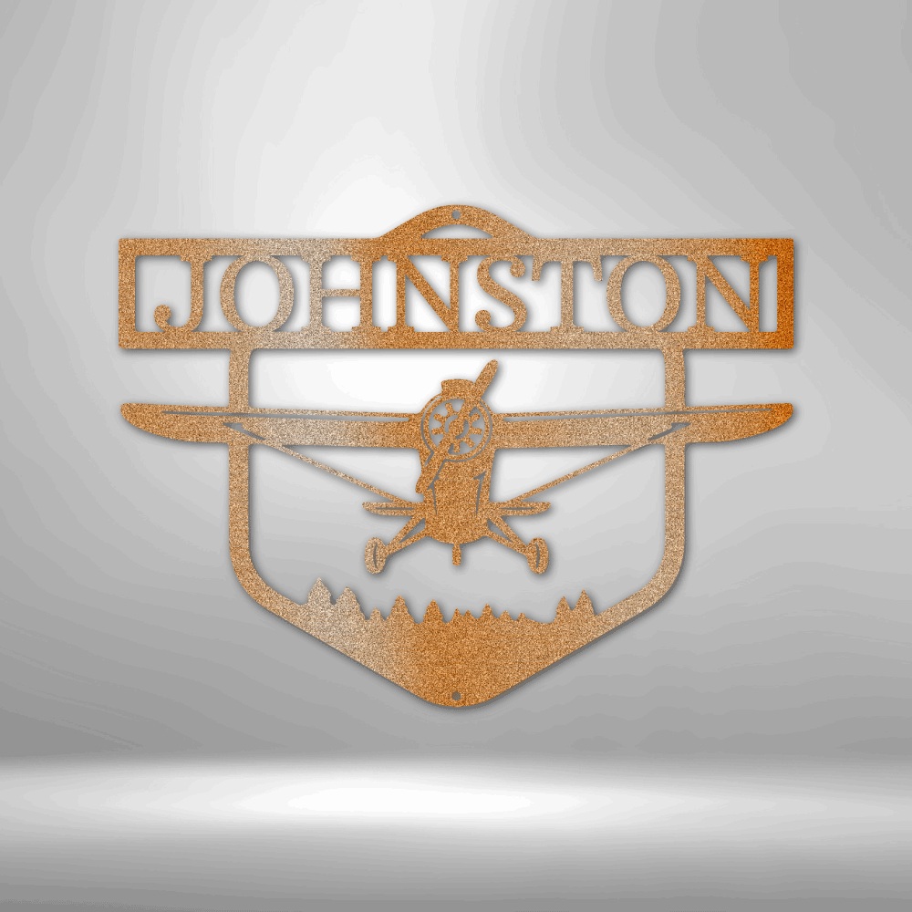 Custom Flying High Airplane Metal Wall Decor, Personalized Name Airplane Monogram, Birthday Gift For Retired Pilot Dad, Home Wall Hangings, Graduation Gift For Young Aviator. - Family Gear Collections
