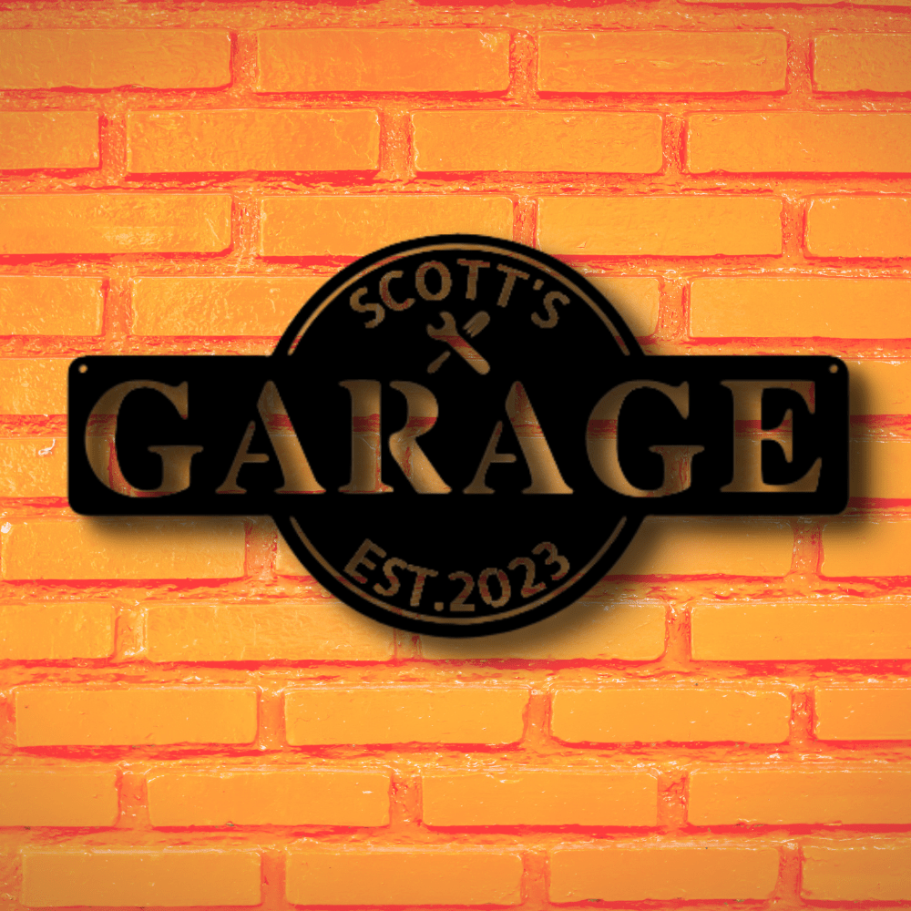 Custom Garage Metal Sign, Personalized Established Garage Metal Sign, Birthday Gift For A Mechanic, Wife To Husband Gift, Garage Wall Decor. - Family Gear Collections