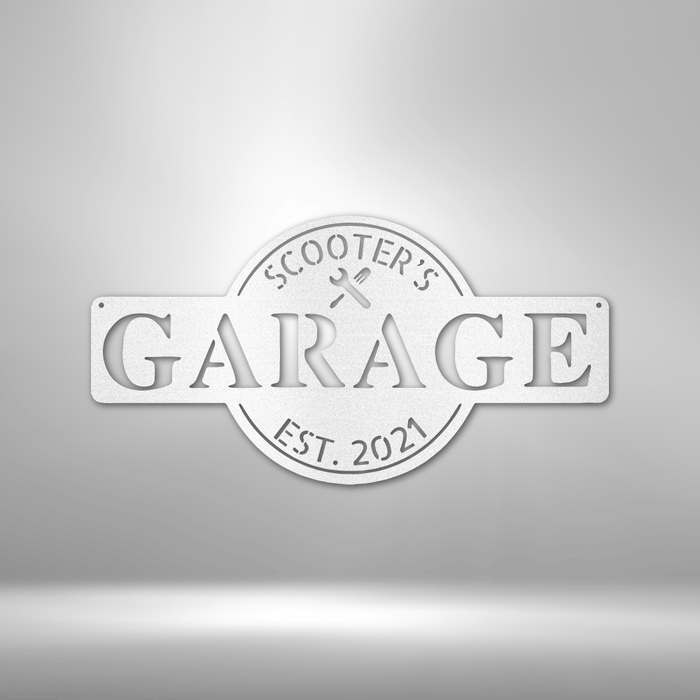 Custom Garage Metal Sign, Personalized Established Garage Metal Sign, Birthday Gift For A Mechanic, Wife To Husband Gift, Garage Wall Decor. - Family Gear Collections