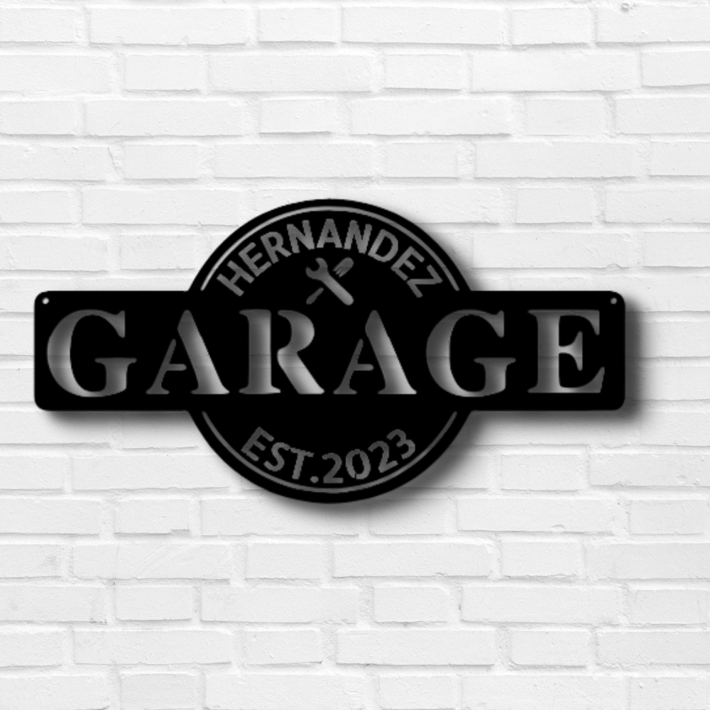 Custom Garage Metal Sign, Personalized Established Garage Metal Sign, Birthday Gift For A Mechanic, Wife To Husband Gift, Garage Wall Decor. - Family Gear Collections