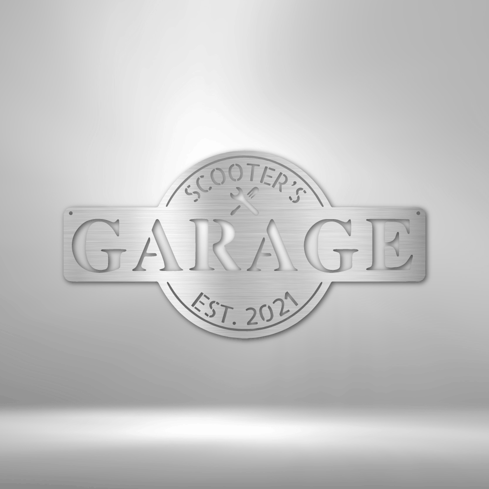 Custom Garage Metal Sign, Personalized Established Garage Metal Sign, Birthday Gift For A Mechanic, Wife To Husband Gift, Garage Wall Decor. - Family Gear Collections