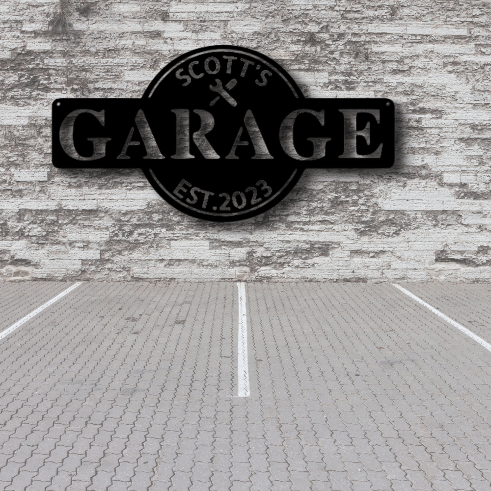 Custom Garage Metal Sign, Personalized Established Garage Metal Sign, Birthday Gift For A Mechanic, Wife To Husband Gift, Garage Wall Decor. - Family Gear Collections