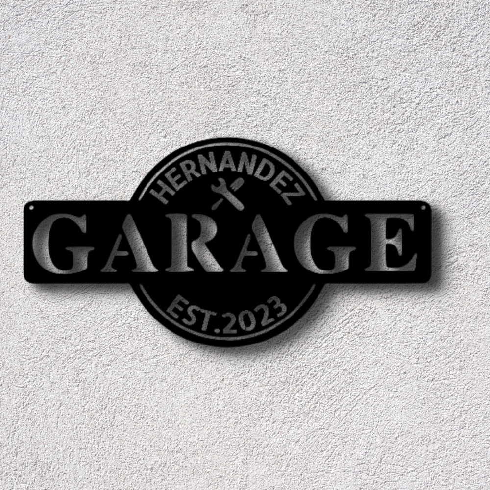 Custom Garage Metal Sign, Personalized Established Garage Metal Sign, Birthday Gift For A Mechanic, Wife To Husband Gift, Garage Wall Decor. - Family Gear Collections