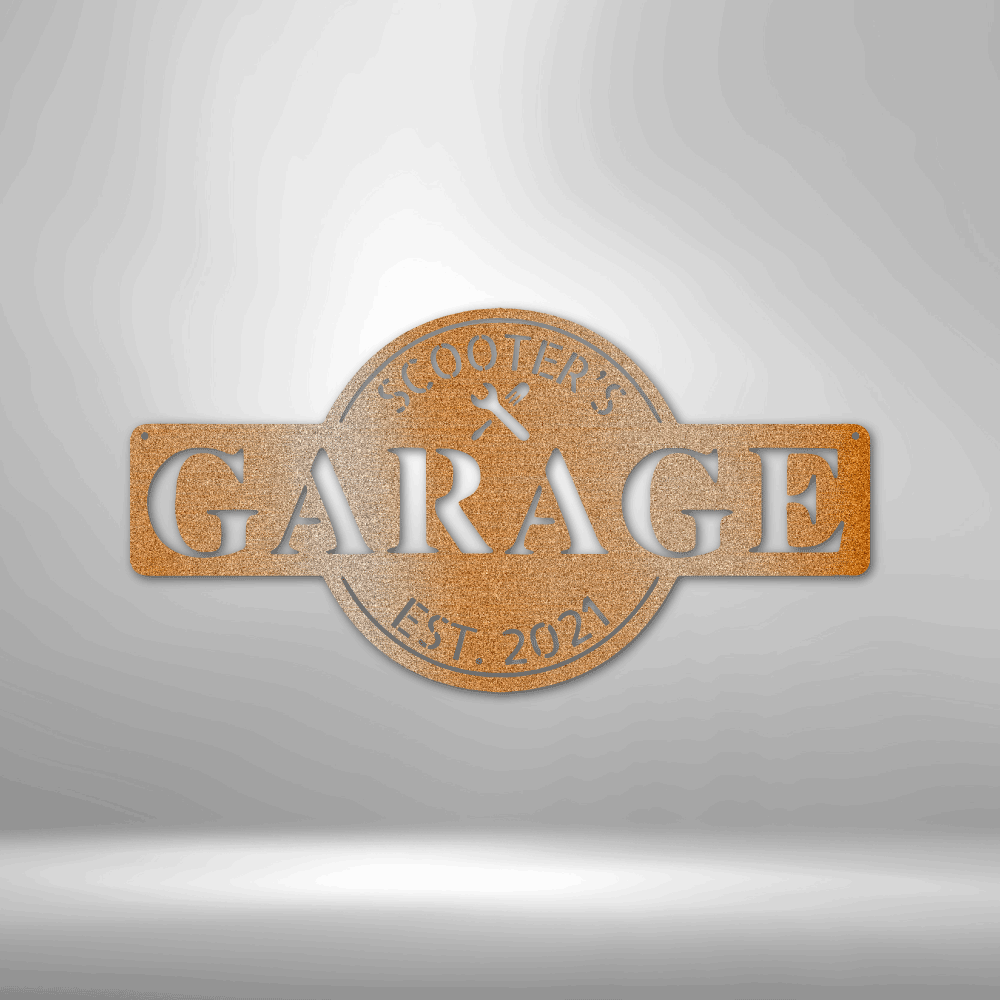 Custom Garage Metal Sign, Personalized Established Garage Metal Sign, Birthday Gift For A Mechanic, Wife To Husband Gift, Garage Wall Decor. - Family Gear Collections