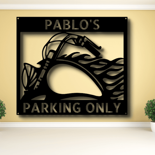 Custom Hog Parking Metal Sign, Personalized Name Hog Parking Monogram, Gift For A Biker, Parking Space Sign, Birthday Gift From Loving Girlfriend. - Family Gear Collections