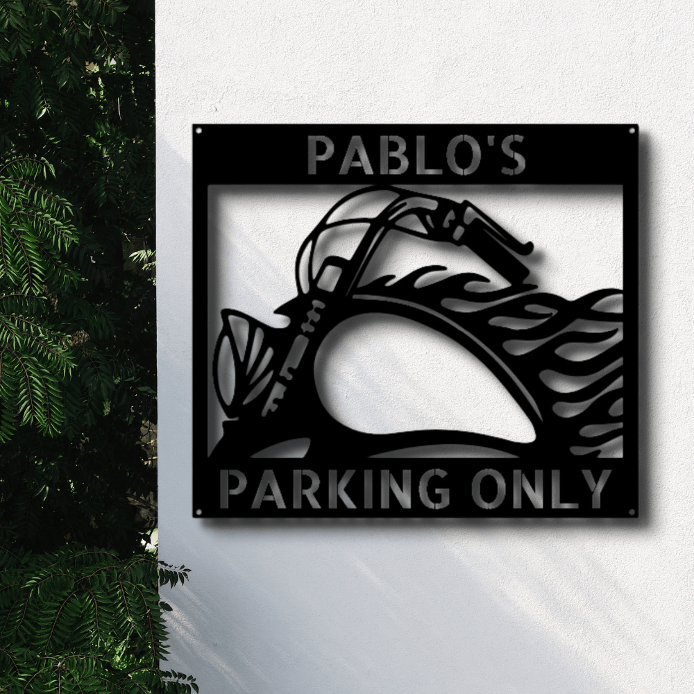 Custom Hog Parking Metal Sign, Personalized Name Hog Parking Monogram, Gift For A Biker, Parking Space Sign, Birthday Gift From Loving Girlfriend. - Family Gear Collections