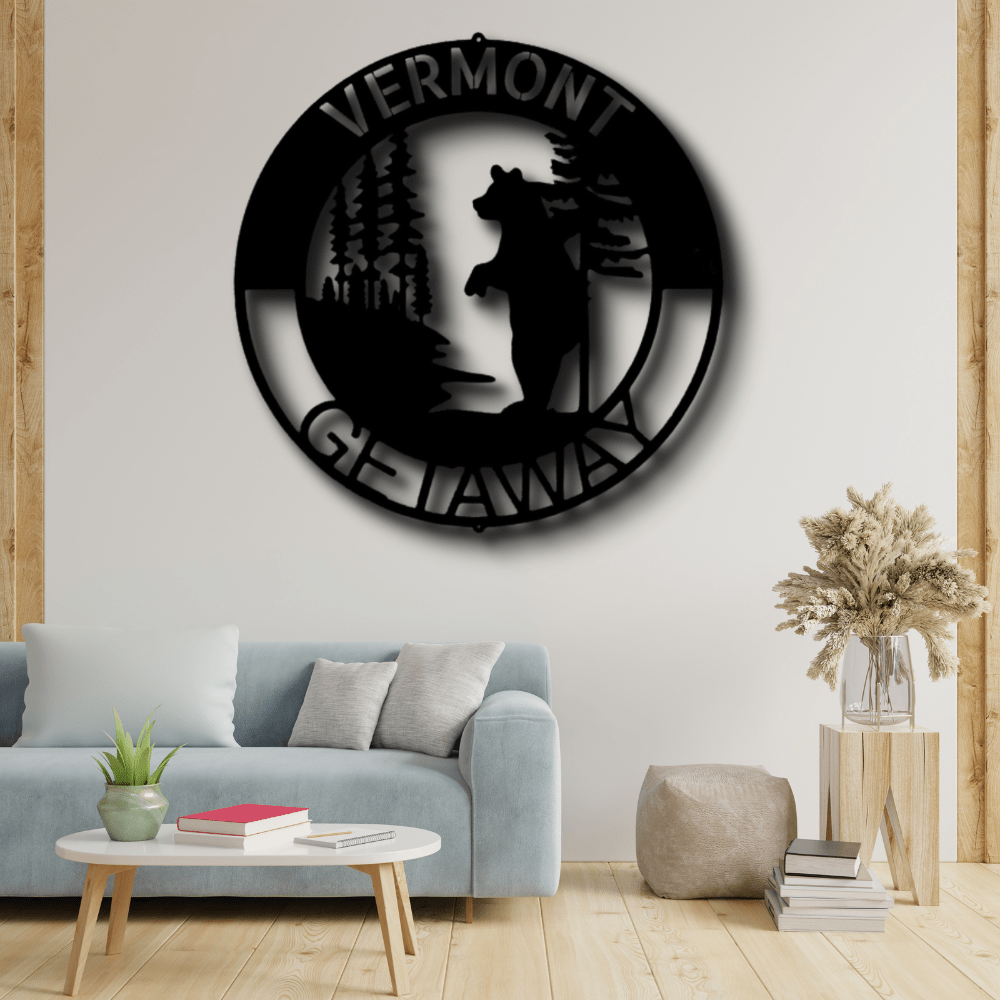 Custom Lone Bear Metal sign, Personalized Lone Bear Monogram, Outdoor Hanging, Cabi Wall Art Decor, Fireplace Decor.e - Family Gear Collections