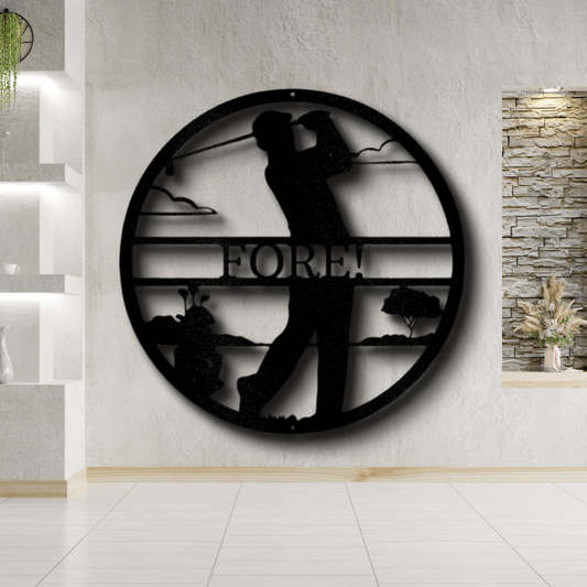 Custom Male Golfer Metal Sign, Personalized Male Golfer Monogram, BIrthday Gift For Golfer, Housewarming Gift, Indoor Decor, Home Wall Hanging. - Family Gear Collections
