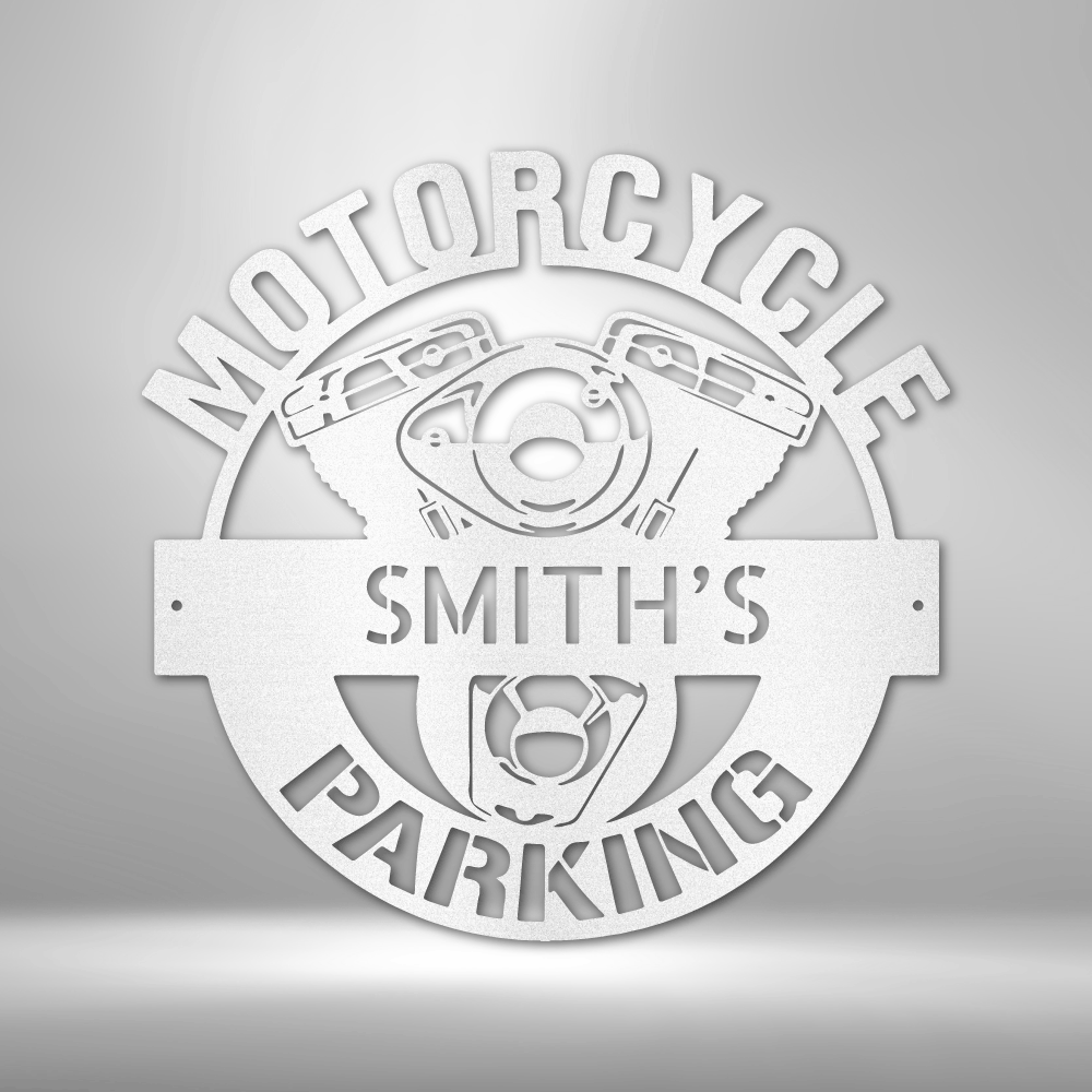 Custom Motorcycle Parking Metal Sign, Personalized Motorcycle Metal Art, Birthday Gift For Biker Dad, Christmas Gift From Daughter, Outdoor Sign, Meaningful Decor. - Family Gear Collections