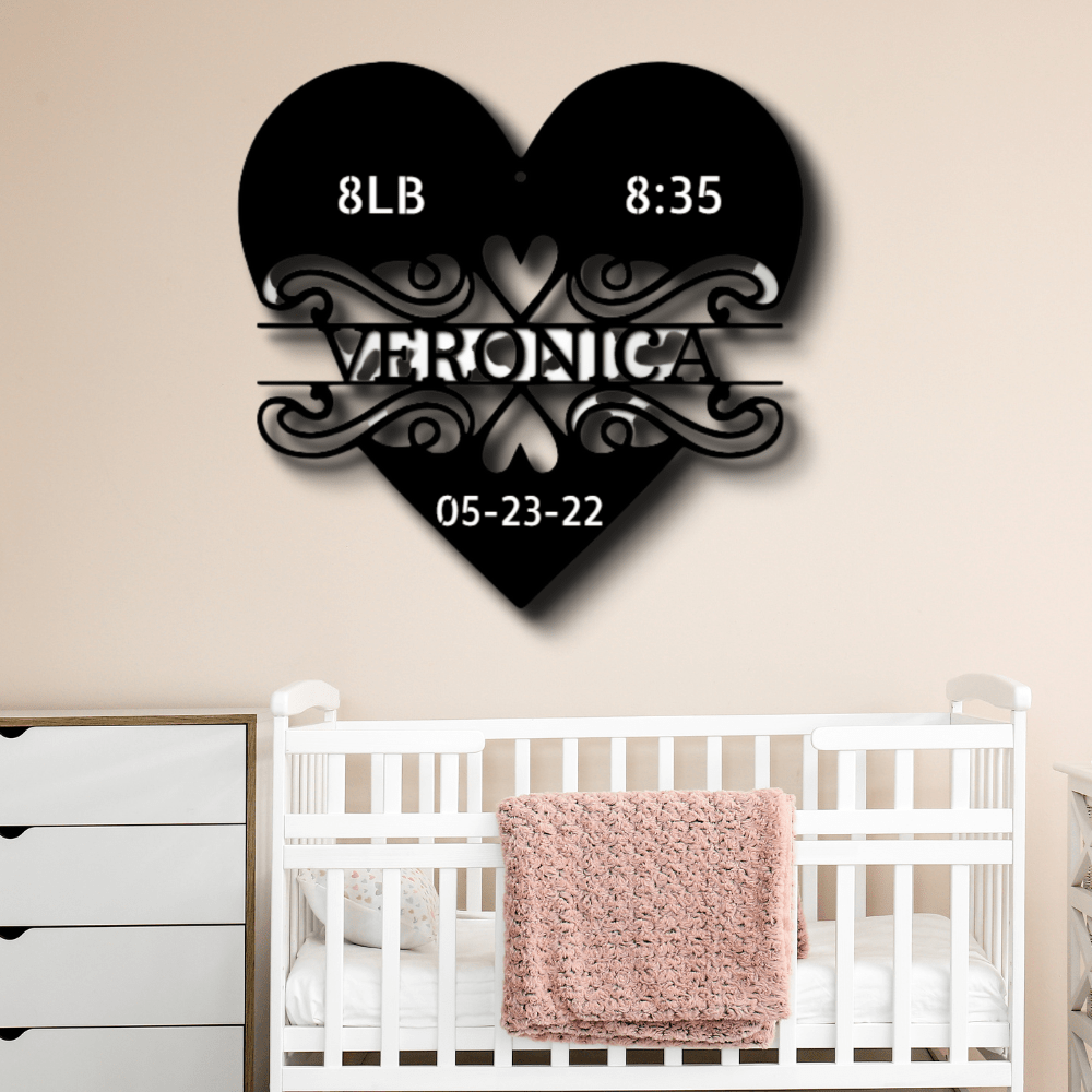 Custom Newborn Love Metal Sign, Personalized Newborn Sign Gift For New Mother, Housewarming Wall Gift From Bonus Mom, Christmas Gift From Mother-In-Love. - Family Gear Collections