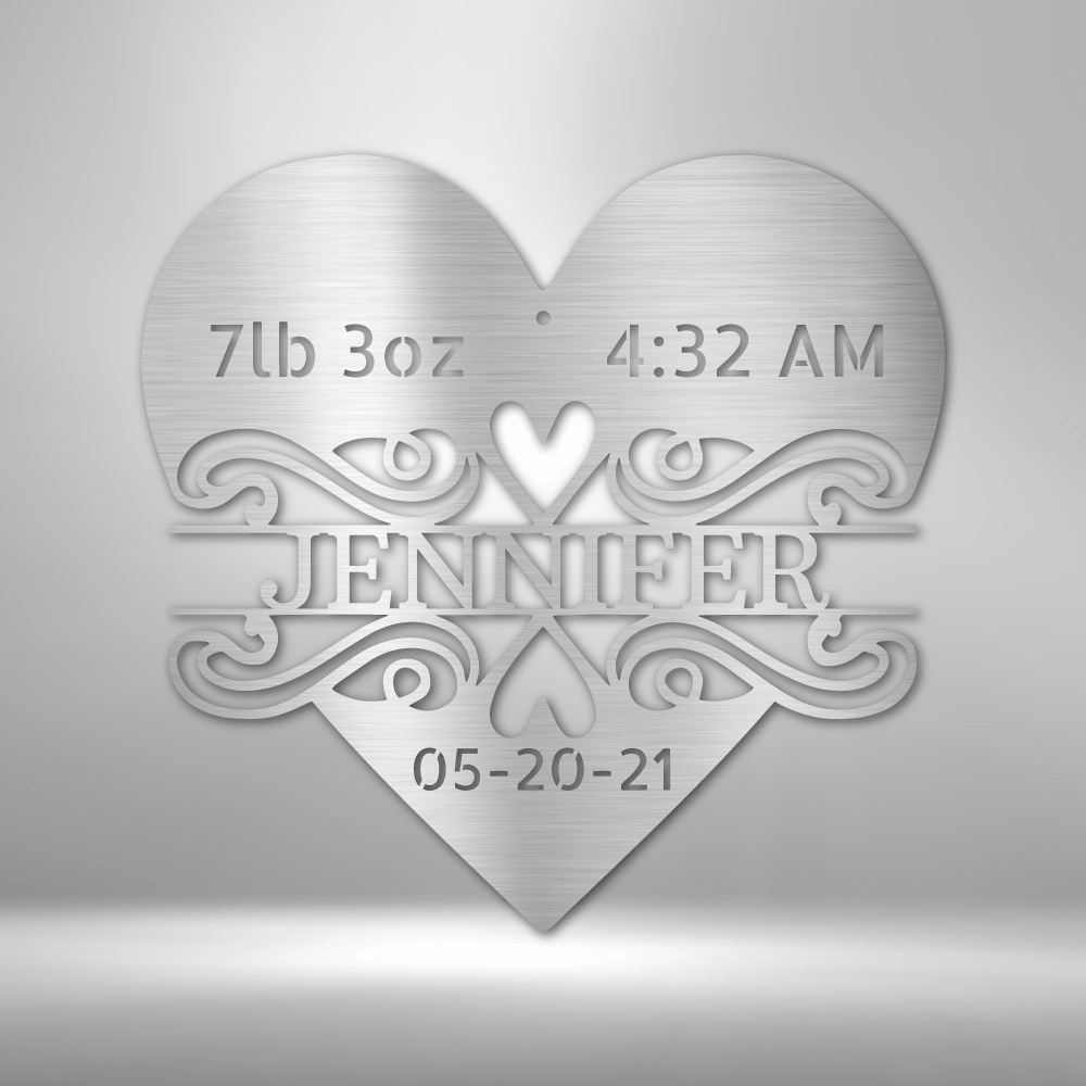 Custom Newborn Love Metal Sign, Personalized Newborn Sign Gift For New Mother, Housewarming Wall Gift From Bonus Mom, Christmas Gift From Mother-In-Love. - Family Gear Collections