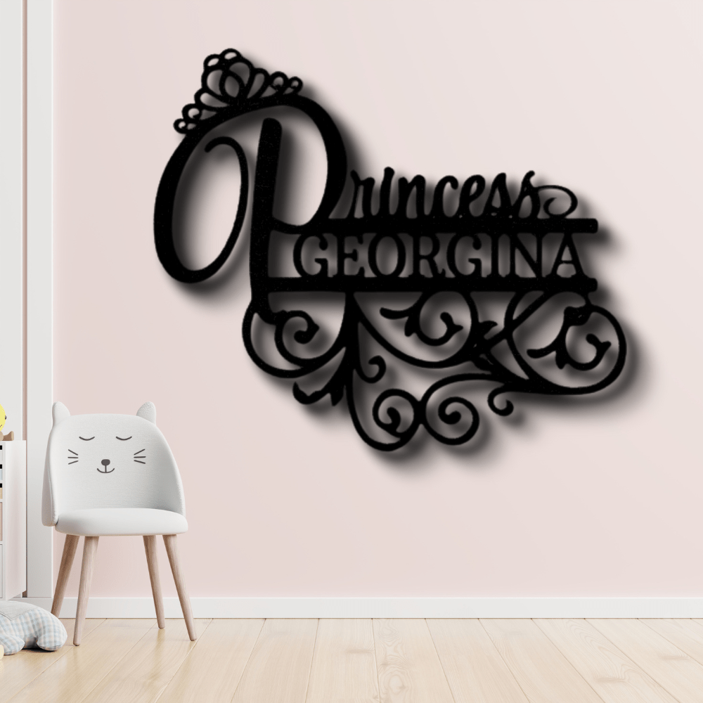 Custom Princess Metal Sign, Personalized Princess Name Monogram, Birthday Gift For Amazing Daughter, Christmas Gift From Loving Mom, Playroom Wall Hanging. - Family Gear Collections