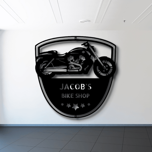 Custom Rider Biker Shop Metal Sign, Personalized Motorcycle Lover Metal Art Sign, Home Wall Hangings For Bike Loving Husband, Birthday Gift From Loving Wife, Garage Wall Art Decor For Him. - Family Gear Collections