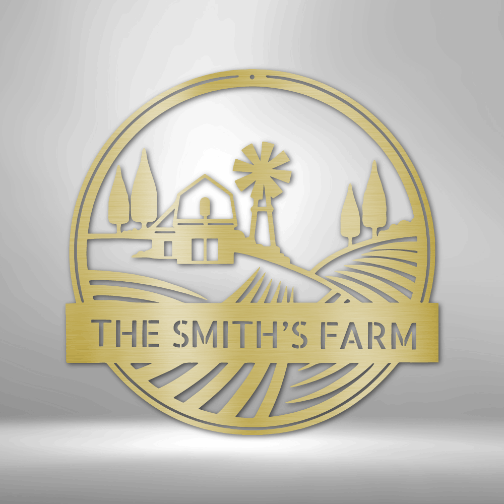 Custom Rolling Fields Metal Sign, Personalized Wheat Field Monogram, Family Farm Name Sign, Custom Christmas Gift For Farmer Dad. - Family Gear Collections