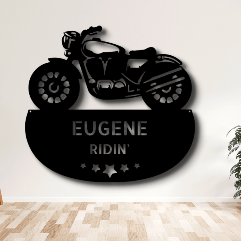 Custom Rubber To The Road Metal Art Sign, Personalized Motorcycle Name Decor, Garage Wall Art Hanging, Birthday Gift For Rider Boyfriend. - Family Gear Collections