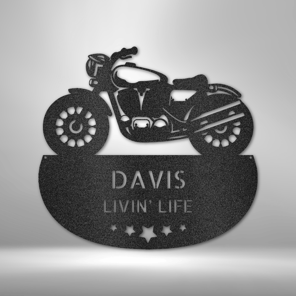 Custom Rubber To The Road Metal Art Sign, Personalized Motorcycle Name Decor, Garage Wall Art Hanging, Birthday Gift For Rider Boyfriend. - Family Gear Collections