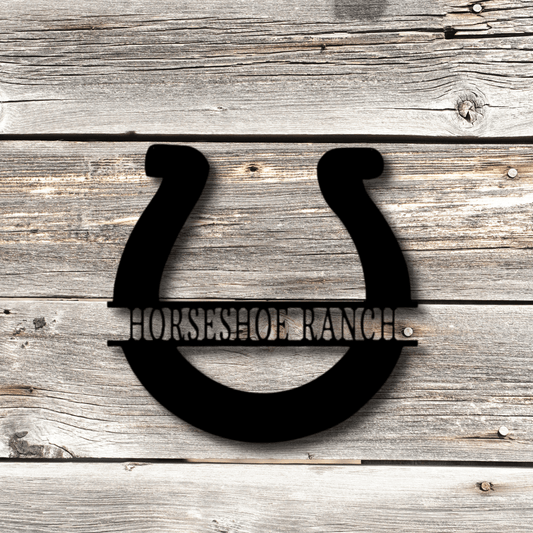 Custom Simple Horseshoe Metal Sign, Personalized Horseshoe Monogram, Birthday Gift For Horse Lover, Meaningful Gift, Son To Dad Gift, Gift From Son, Housewarming Decor, Outdoor Hanging. - Family Gear Collections