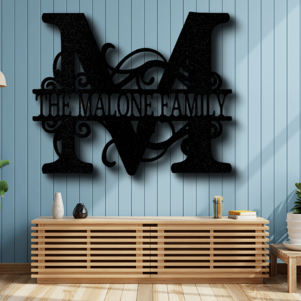 Custom Split Letter Metal Sign, Personalized Split Letter Monogram, Meaningful Gift,House warming Gift, Indoor Wall Decor, Living Room Hangings. - Family Gear Collections