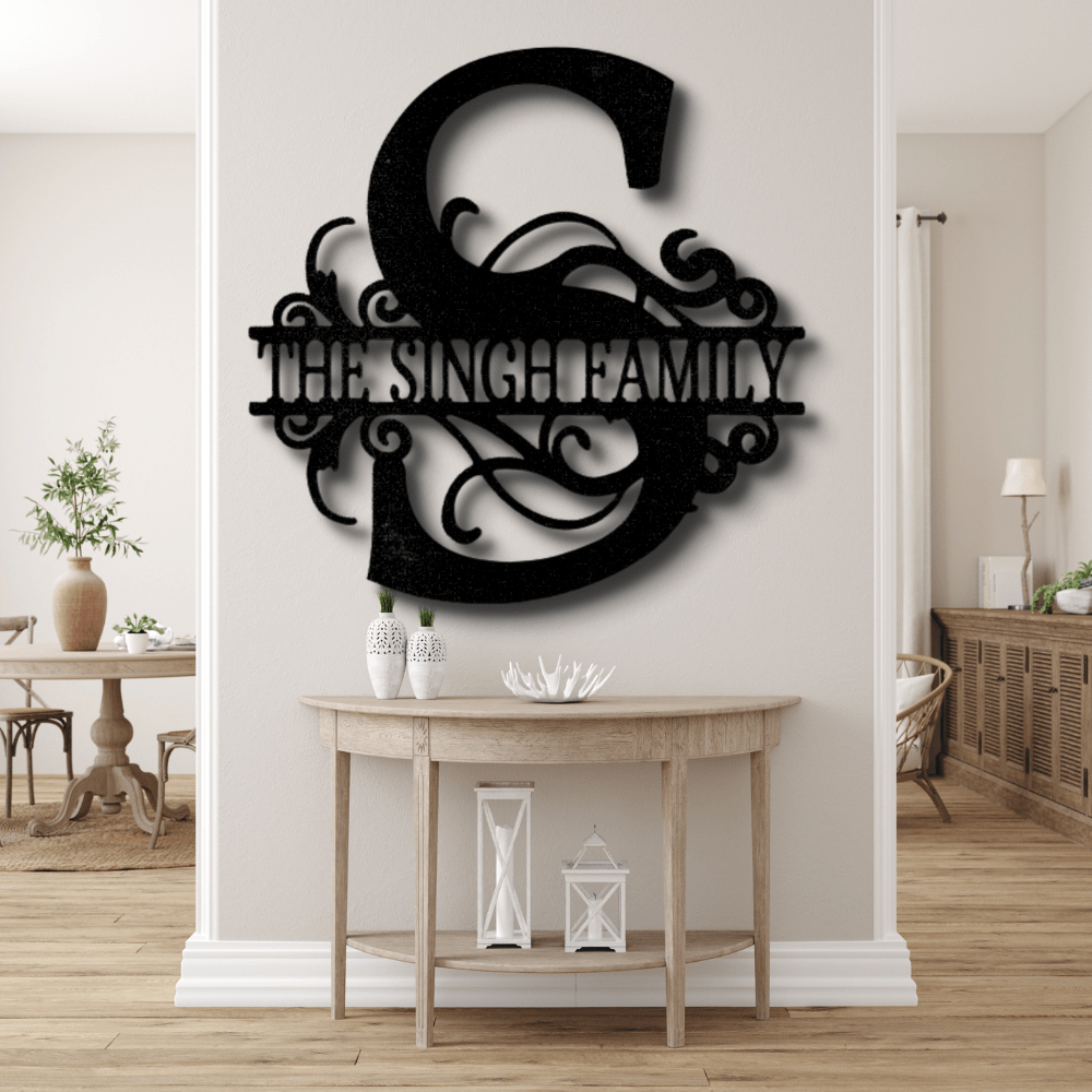 Custom Split Letter Metal Sign, Personalized Split Letter Monogram, Meaningful Gift,House warming Gift, Indoor Wall Decor, Living Room Hangings. - Family Gear Collections