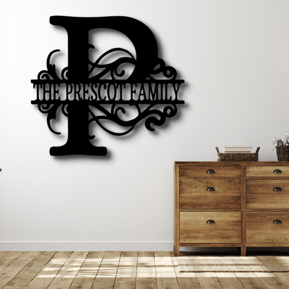 Custom Split Letter Metal Sign, Personalized Split Letter Monogram, Meaningful Gift,House warming Gift, Indoor Wall Decor, Living Room Hangings. - Family Gear Collections