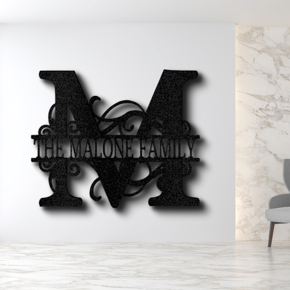 Custom Split Letter Metal Sign, Personalized Split Letter Monogram, Meaningful Gift,House warming Gift, Indoor Wall Decor, Living Room Hangings. - Family Gear Collections