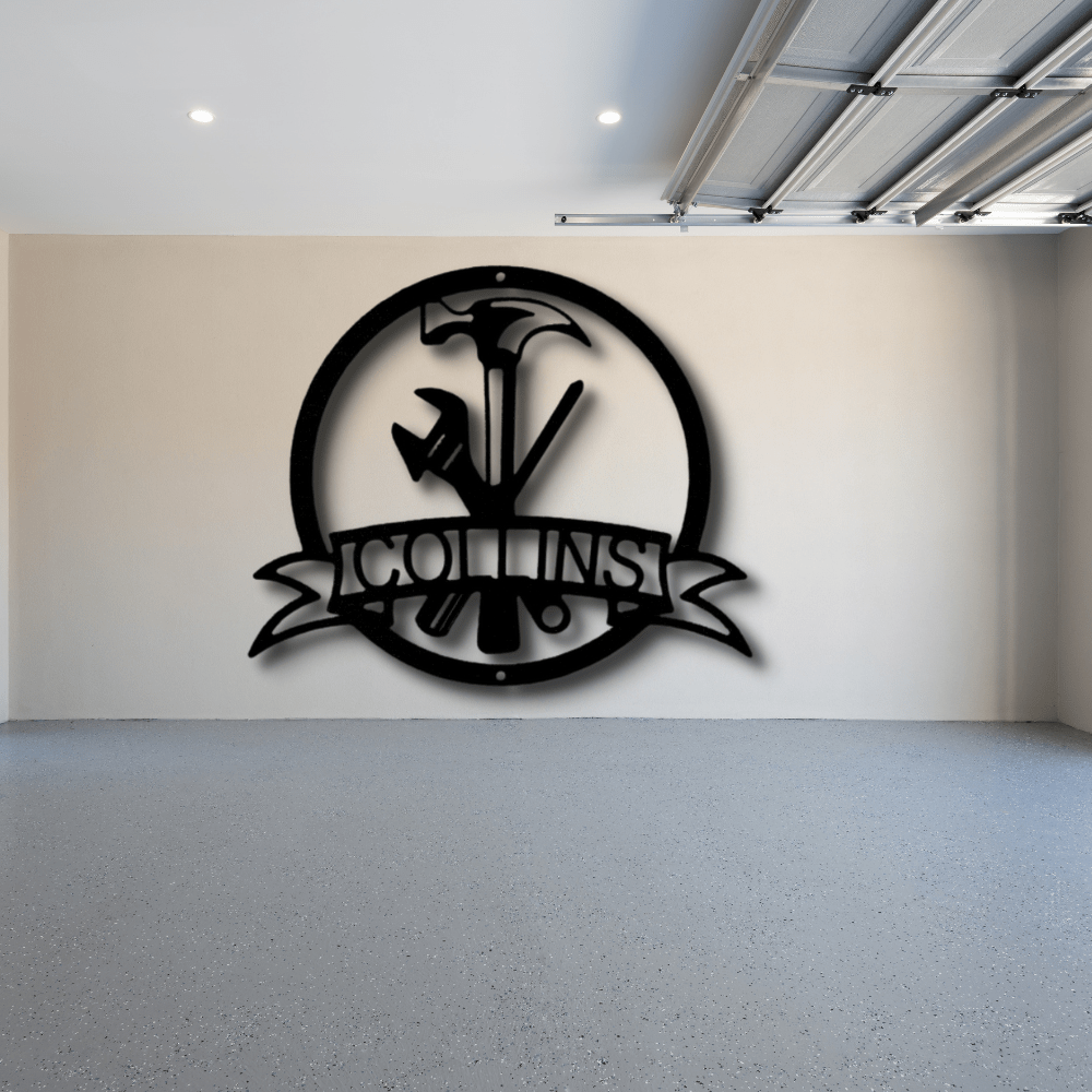 Custom Tool Man Metal Sign, Personalized Tool Man Monogram, Birthday Gift For Mechanic, Indoor Outdoor Metal Wall Hanging, - Family Gear Collections