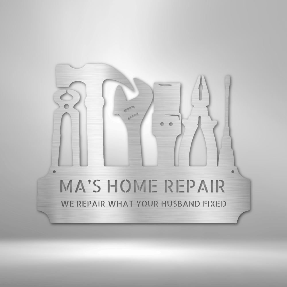 Custom Tool Time Metal Art Sign, Personalized Tool Sign Gift For A Repair Man, Basement Wall Art Decor, Garage Sign Hangings, Repair Shop Metal Art. - Family Gear Collections