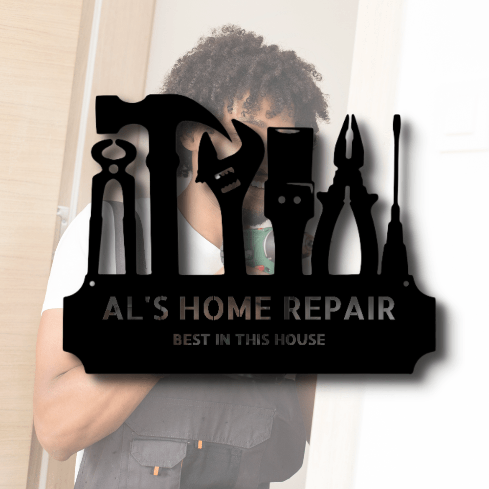 Custom Tool Time Metal Art Sign, Personalized Tool Sign Gift For A Repair Man, Basement Wall Art Decor, Garage Sign Hangings, Repair Shop Metal Art. - Family Gear Collections