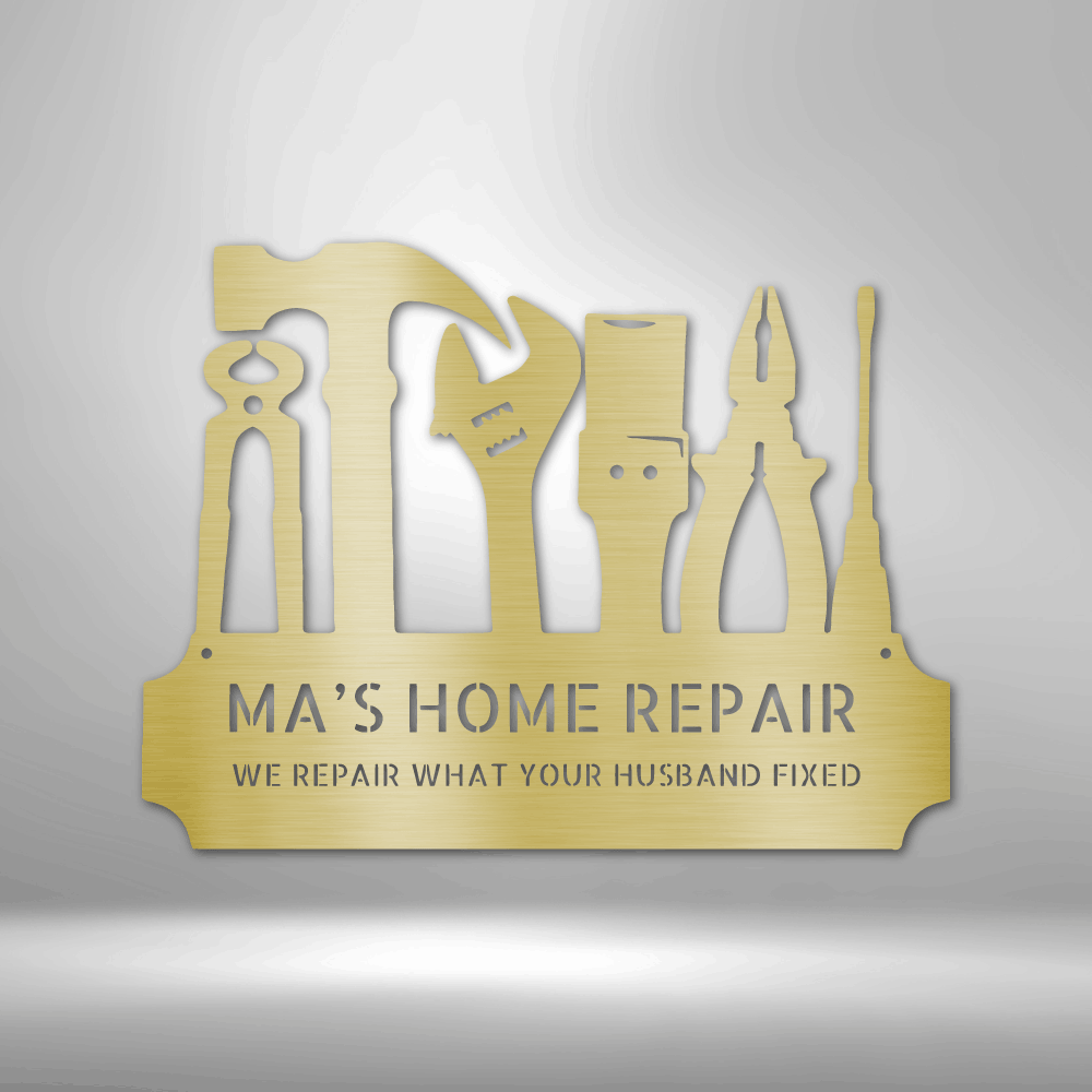 Custom Tool Time Metal Art Sign, Personalized Tool Sign Gift For A Repair Man, Basement Wall Art Decor, Garage Sign Hangings, Repair Shop Metal Art. - Family Gear Collections