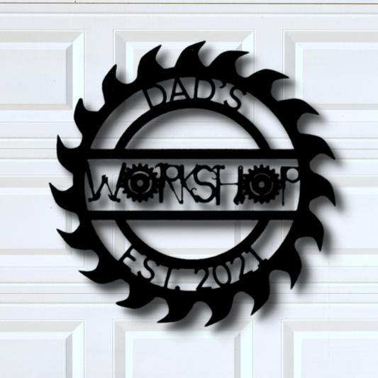 Custom Unique Workshop Metal Sign, Personalized Unique Workshop Metal Art, Birthday Gift For Him, Indoor Outdoor Wall Hanging, Meaningful Gift. - Family Gear Collections