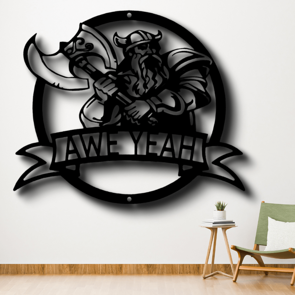 Custom Viking Metal Monogram, Scandinavian Metal Wall Decor, Christmas Gift, Farmhouse Wall Art - Family Gear Collections