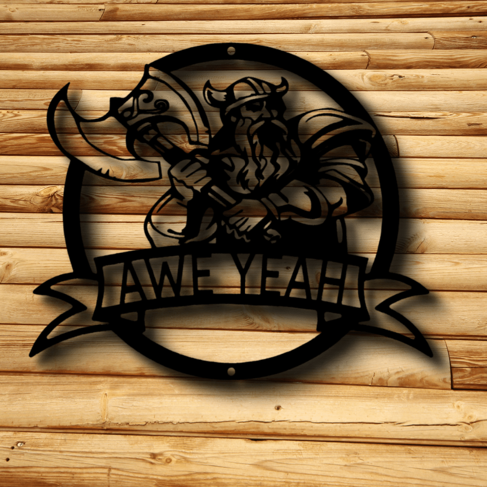 Custom Viking Metal Monogram, Scandinavian Metal Wall Decor, Christmas Gift, Farmhouse Wall Art - Family Gear Collections