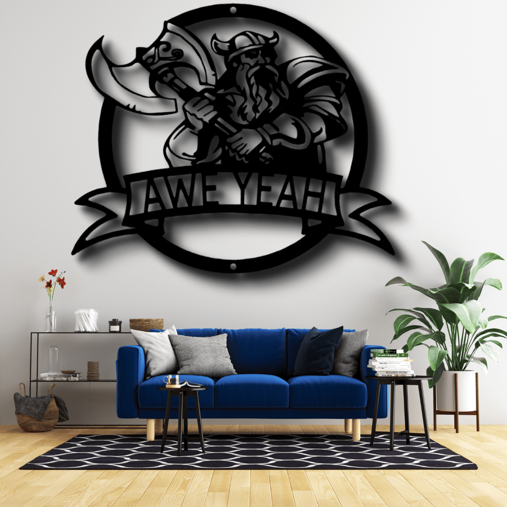 Custom Viking Metal Monogram, Scandinavian Metal Wall Decor, Christmas Gift, Farmhouse Wall Art - Family Gear Collections