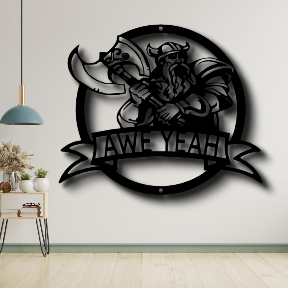 Custom Viking Metal Monogram, Scandinavian Metal Wall Decor, Christmas Gift, Farmhouse Wall Art - Family Gear Collections