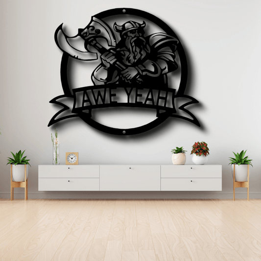 Custom Viking Metal Monogram, Scandinavian Metal Wall Decor, Christmas Gift, Farmhouse Wall Art - Family Gear Collections