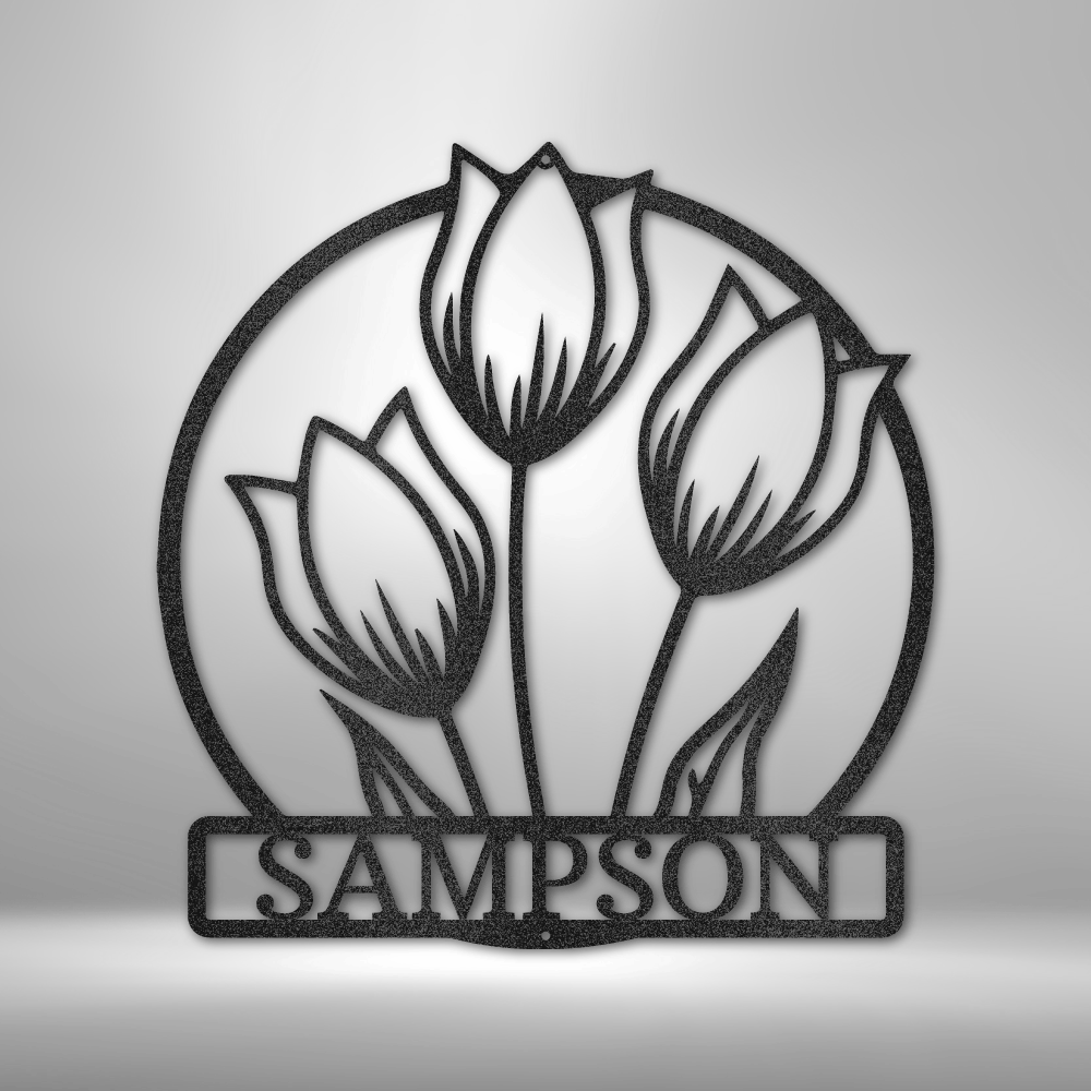 Custom Wild Tulip Metal Sign, Personalized Wild Tulip Monogram, Bedroom Wall Decor, Housewarming Gift, Birthday Gift For Amazing Daughter, Christmas Gift. - Family Gear Collections