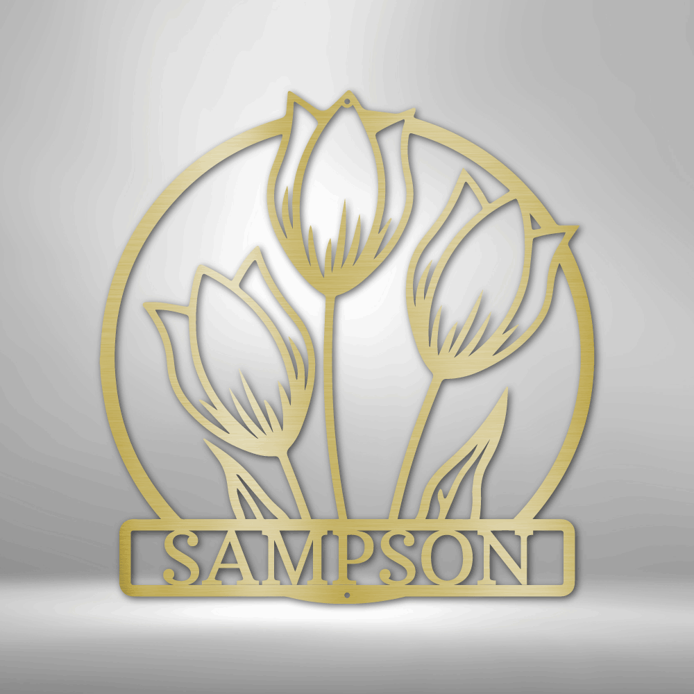 Custom Wild Tulip Metal Sign, Personalized Wild Tulip Monogram, Bedroom Wall Decor, Housewarming Gift, Birthday Gift For Amazing Daughter, Christmas Gift. - Family Gear Collections