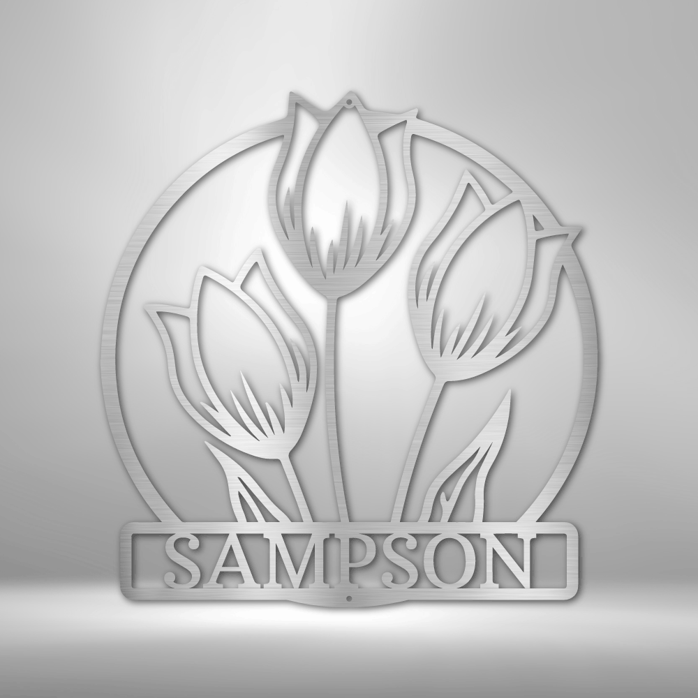 Custom Wild Tulip Metal Sign, Personalized Wild Tulip Monogram, Bedroom Wall Decor, Housewarming Gift, Birthday Gift For Amazing Daughter, Christmas Gift. - Family Gear Collections