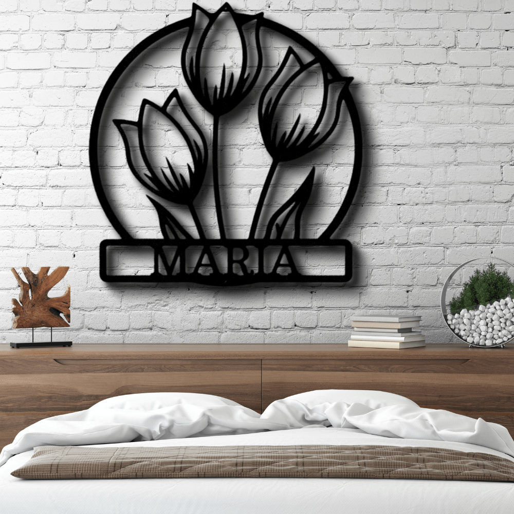 Custom Wild Tulip Metal Sign, Personalized Wild Tulip Monogram, Bedroom Wall Decor, Housewarming Gift, Birthday Gift For Amazing Daughter, Christmas Gift. - Family Gear Collections