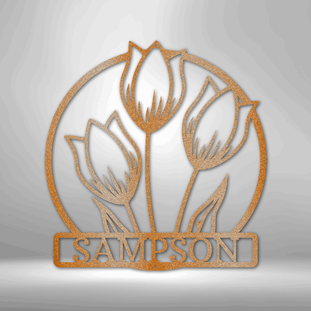Custom Wild Tulip Metal Sign, Personalized Wild Tulip Monogram, Bedroom Wall Decor, Housewarming Gift, Birthday Gift For Amazing Daughter, Christmas Gift. - Family Gear Collections