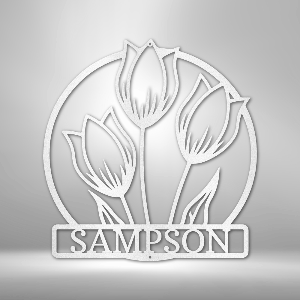 Custom Wild Tulip Metal Sign, Personalized Wild Tulip Monogram, Bedroom Wall Decor, Housewarming Gift, Birthday Gift For Amazing Daughter, Christmas Gift. - Family Gear Collections