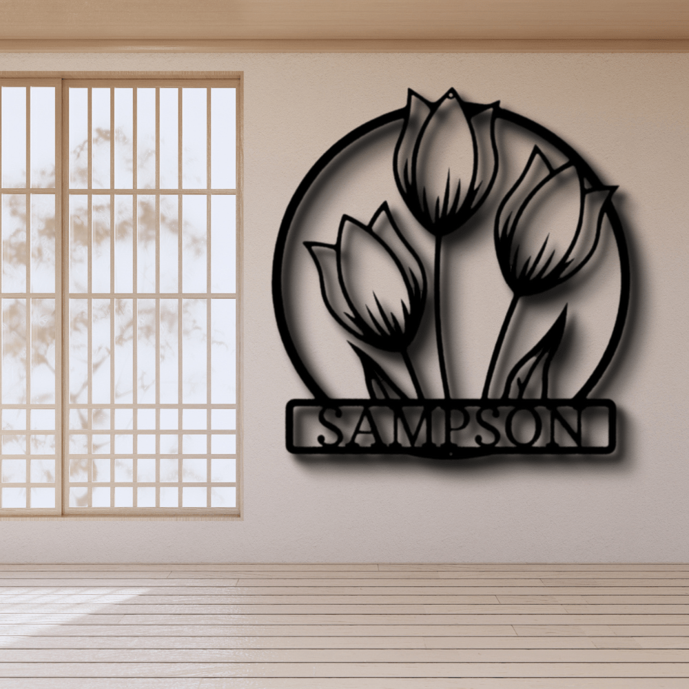 Custom Wild Tulip Metal Sign, Personalized Wild Tulip Monogram, Bedroom Wall Decor, Housewarming Gift, Birthday Gift For Amazing Daughter, Christmas Gift. - Family Gear Collections