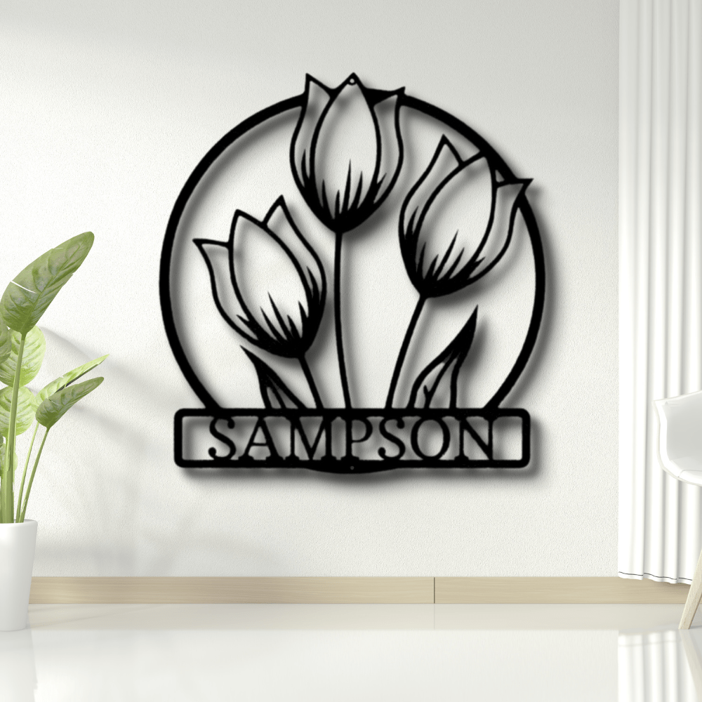 Custom Wild Tulip Metal Sign, Personalized Wild Tulip Monogram, Bedroom Wall Decor, Housewarming Gift, Birthday Gift For Amazing Daughter, Christmas Gift. - Family Gear Collections