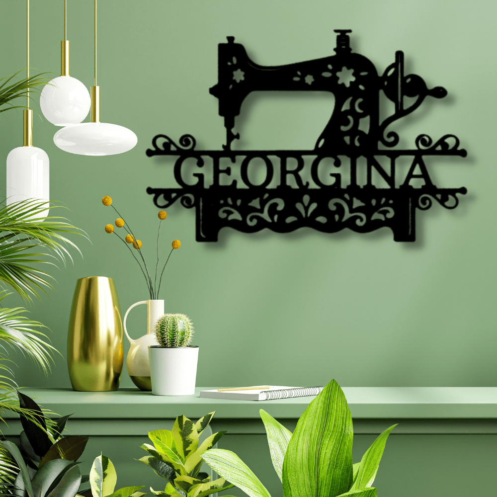 Customized Sewing Machine Metal Sign, Personalized Sewing Machine Wall Art,Indoor Hanging,Christmas Gift,Meaningful Gift. - Family Gear Collections